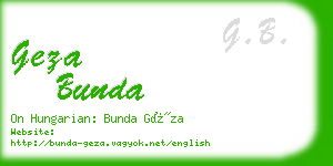 geza bunda business card